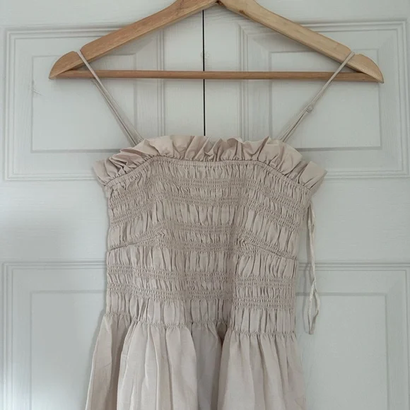 Smocked Bodice Dress Midi H&M Beige - Picture 10 of 10